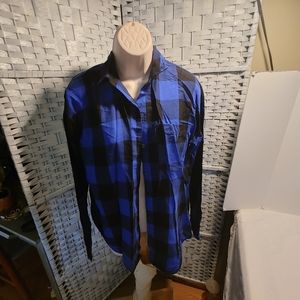 Women's Long Sleeves Buttoned Front Shirt Size M Old Navy Boyfriend